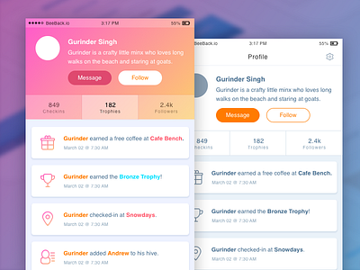 BeeBack Profile app beeback ios loyalty profile