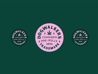 Dogwalkers Cannabis Pre-Rolls Logomarks badge branding cannabis design graphic design logo typography vector
