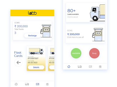 Lobb App UI app design delivery design dribbble illustrations transport truck ui