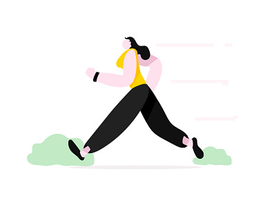 running woman character design dribbble fit health illustration new running