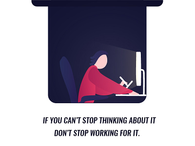 Motivation designer flat illustration quote ui work