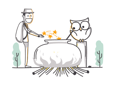 Customer feedback illustrationn feedback flat happy illustration owl positive