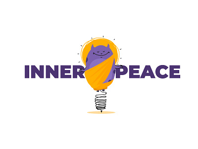 Inner Peace character cute design dribbble flat illustration monster peace