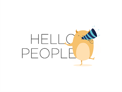 Hello People cute flat hello illustration monster new people ui wlecome