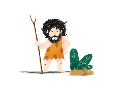 Caveman flat illustration learning new old procreate try