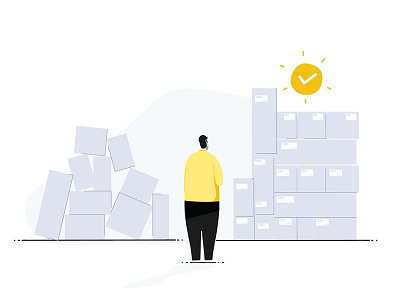 Spot Illustration _003 dribbble ecommerce flat illustrations orders organize process shot yellow