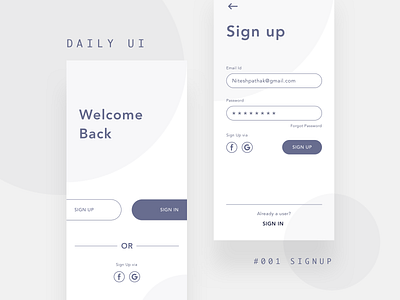 Daily UI Challenge 001 - Sign Up app challange dailyui dailyui 001 dribbbble interface design page design signup page ui ui 100 uidesign ux design