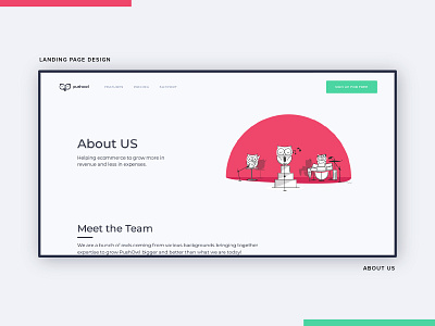 Pushowl - About Us cute design dribbble illustrations interface design landing page love new shot ui ui designer vector