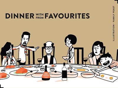 Dinner branding campaign character design delivery design dinner dribbble entrée food app idea illustration marketing vector