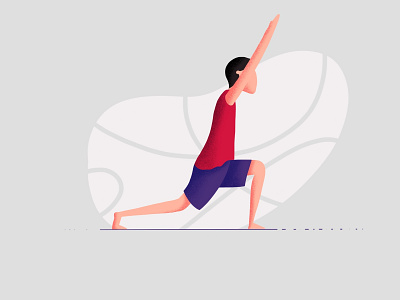 Yoga - Warrior Pose art blue and red character design design dribbble flat illustration new position procreate app procreate art yoga yoga pose