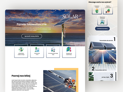 Web and mobile page - solar panels design graphic design mobile solar panels ui web page