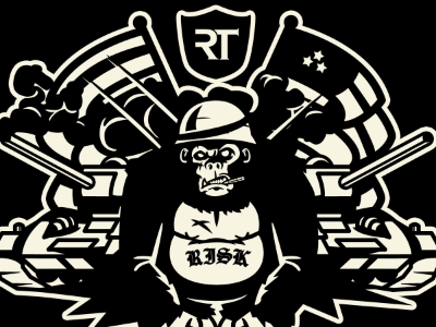 Guerilla black gorilla risk tank war flag warfare white