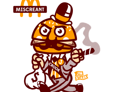 Miscreant brown burger cheese crook mayor orange street wear trust white