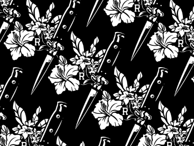 Floral dagger pattern classic dagger floral flower knife pattern vintage