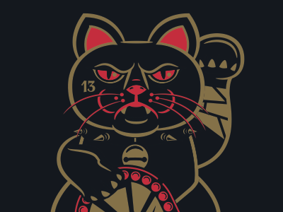 Tough Luck 13 black cat kitten luck mirror superstitious tough traditional