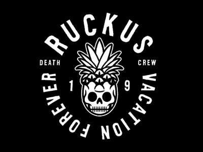 Vacation lockup good vibes beach grim death vacation summer skull pineapple