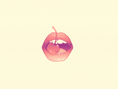 Cherry Lips cherry gradient lips pointillism stippling summer