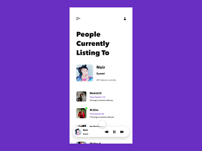 Profile UI showcase - Music Social App Concept daily ui dailyui mininal music app profile page profile ui