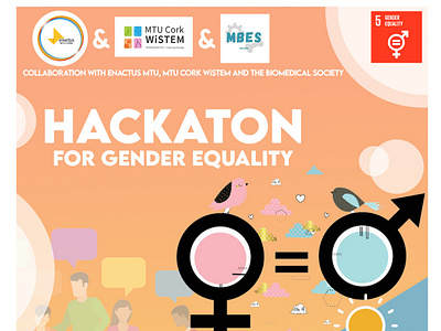 Hackaton For Gender Equality Poster design graphic design illustration