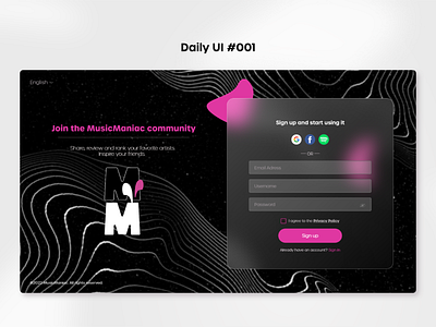 DailyUI #001 - Sign Up Page
