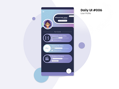 DailyUI #006 - User Profile adobe xd appdesign dailyui design graphic design graphicdesignui ui uidesign userinterface ux