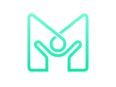 M logo for a medical institute arms brand logo m medical monogram person symbol