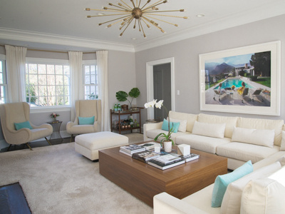 Port Washington Residence interior design living room midcentury