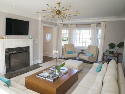Port Washington Residence interior design living room midcentury