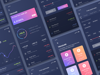 Financial interface design by York_W for RED on Dribbble