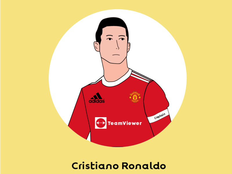 Front and back view ronaldo football jersey Vector Image