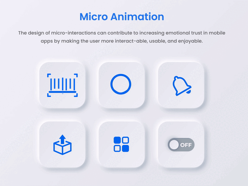 Micro-interactions in Neomorphism Style add expresso animated animation ecommerce icon icon motion iconography icons material microinteraction motion motion design set vector web