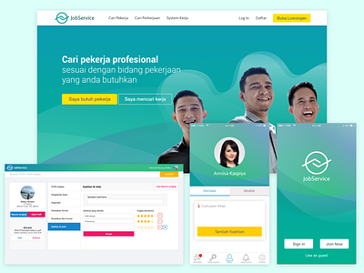 Job Service design mobile app ui ux web design website