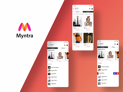 Myntra Wishlist Re-design branding design myntra ui ux wishlist