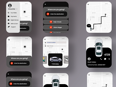 Cab Booking Watch UI appdesign cabservice cabui design figma oladesign taxiui uberdesign ui ux uxresearch