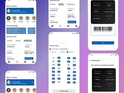 Return to Office UI appdesign design officeui slotbooking ui ux