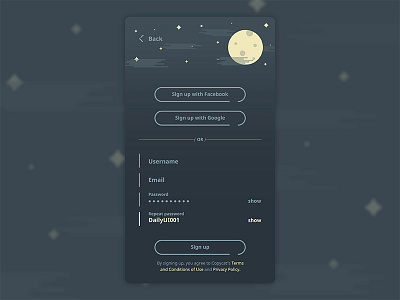 Sign Up Nº 001 001 app daily ui illustration sign up ui