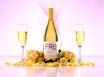 Product Photography - Fre Wines: Non-Alcoholic Chardonnay product photography