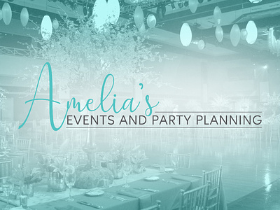 Amelia's Events and Party Planning Logotype branding design logo logo design typography vector
