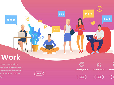 Team Work Banner branding design ecommerce illustration logo onlinecab typography ux vector