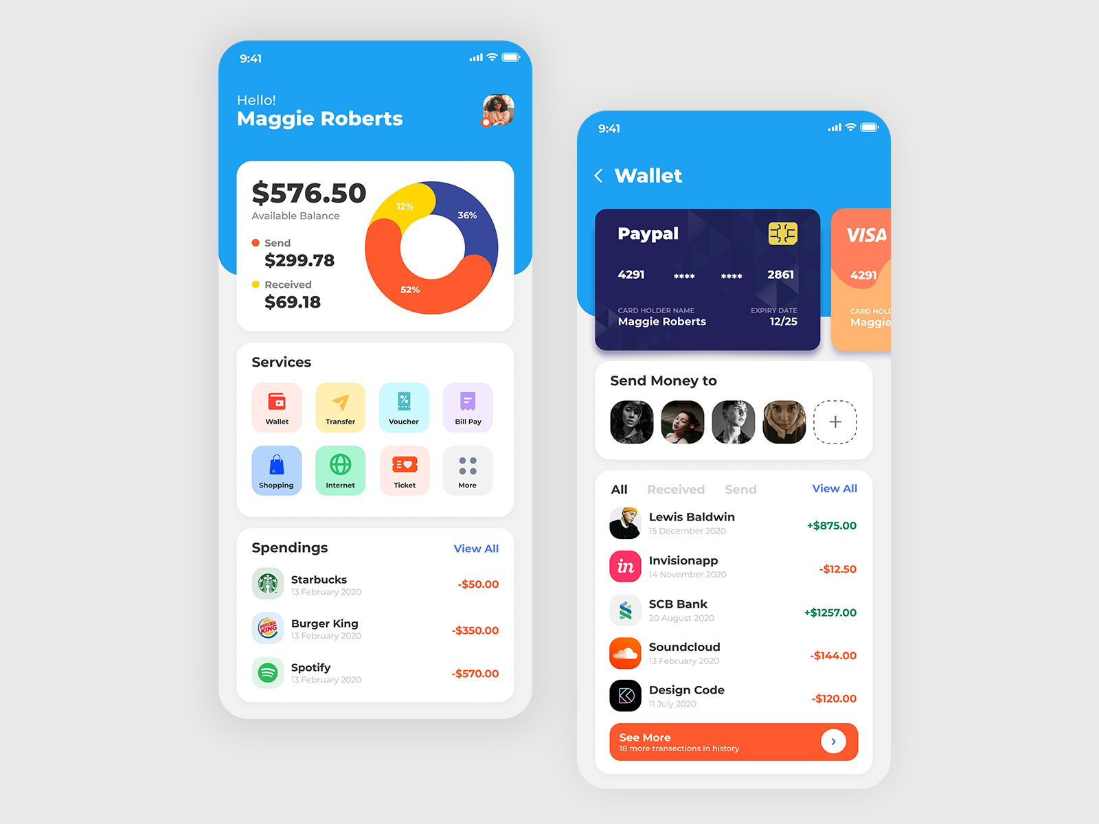 Mobile Banking App Concept by Pavel on Dribbble