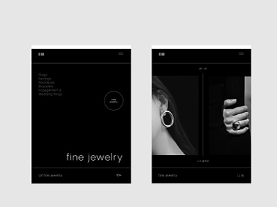 NIKA - tablet ver. brand branding collection concept dark design fashion inspiration interface jewelry minimal tablet typography ui ux visual design web