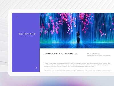 INFINITY #3 art concept design desktop exhibition gallery minimal ui web