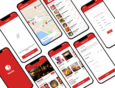 Nearby Food Application app design figma ui