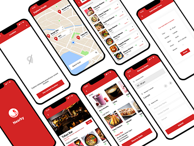 Nearby Food Application app design figma ui