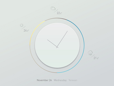 Clock & weather widget - Day clean clock clock ui temperature time ui weather weather icons weather ui widget