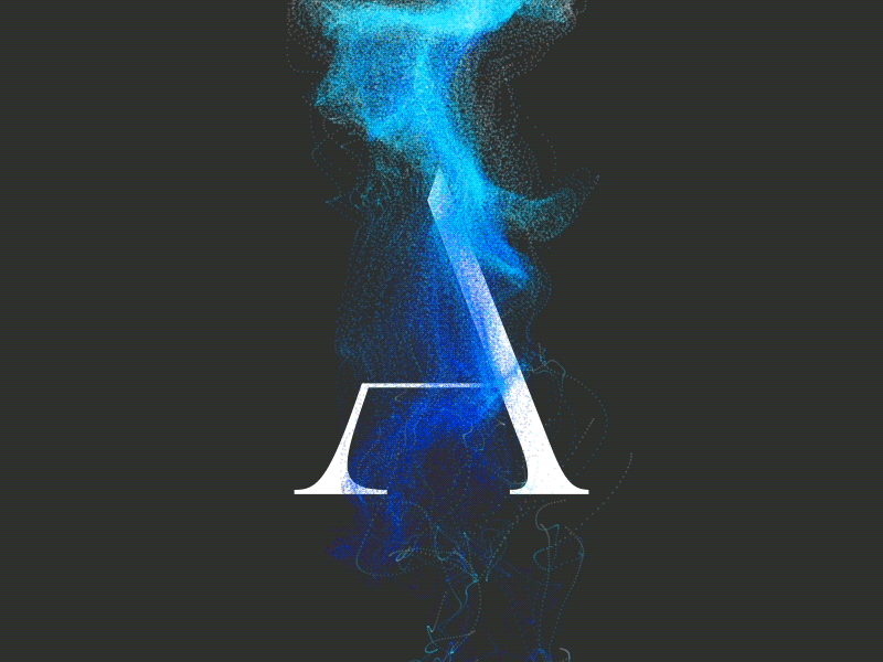 "A" a after effects letter motion animation motion design particle smoke type typography wave