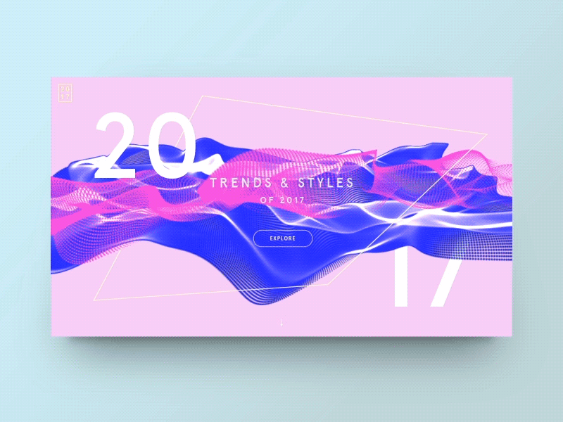 Blue on Magenta after effects animation clean landing page minimalistic modern motion motion design type typography ui wave