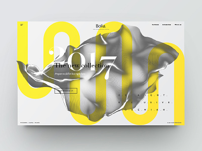 Landing page - new collection black and white clean design landing page minimal texture type typography ui ux web website yellow
