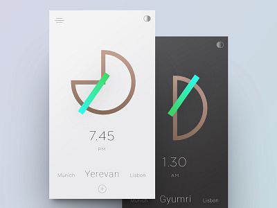 Geometric clock clean clock color geometric minimal minimalistic time ui watch