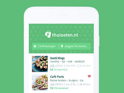 Thuiseten 2 app branding delivery app design food hike one ui visual design
